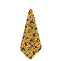 Watercolor Polka Dot Sunflower Print Hand Towel