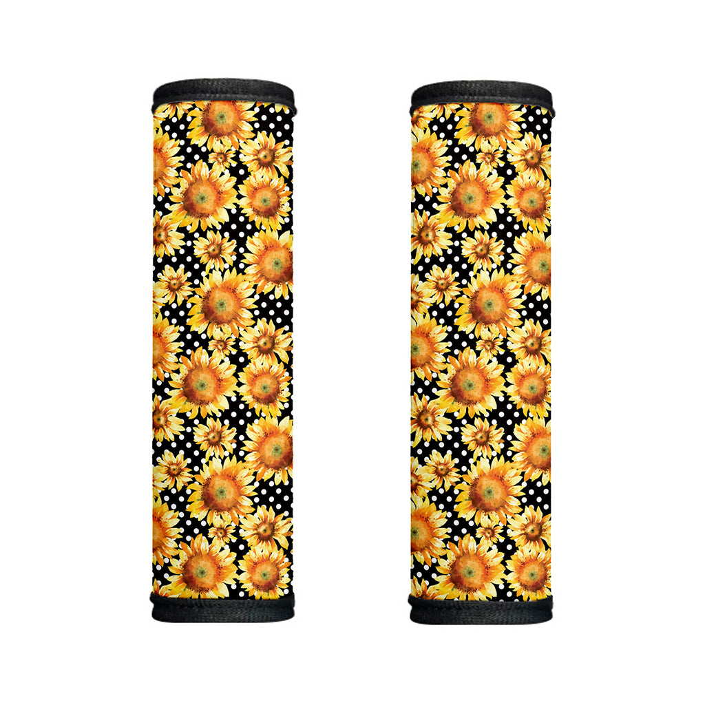 Watercolor Polka Dot Sunflower Print Handle Covers