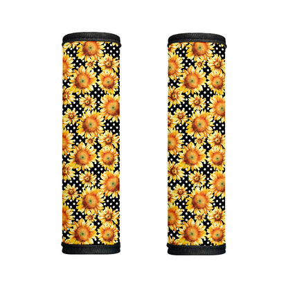 Watercolor Polka Dot Sunflower Print Handle Covers