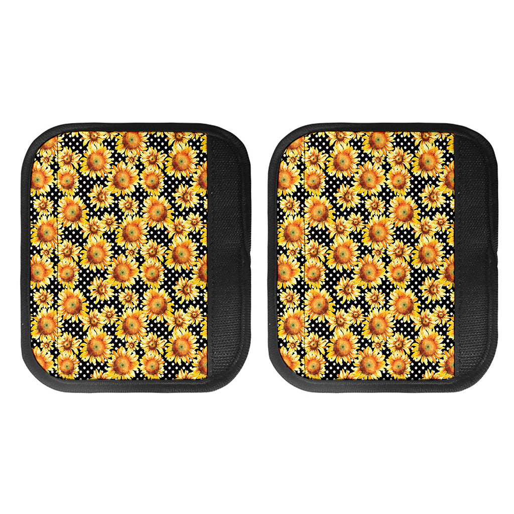 Watercolor Polka Dot Sunflower Print Handle Covers