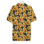 Watercolor Polka Dot Sunflower Print Hawaiian Shirt