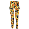 Watercolor Polka Dot Sunflower Print High-Waisted Pocket Leggings