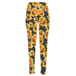 Watercolor Polka Dot Sunflower Print High-Waisted Pocket Leggings