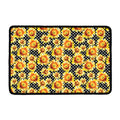 Watercolor Polka Dot Sunflower Print Kitchen Mat