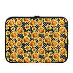 Watercolor Polka Dot Sunflower Print Laptop Sleeve