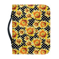 Watercolor Polka Dot Sunflower Print Leather Bible Cover