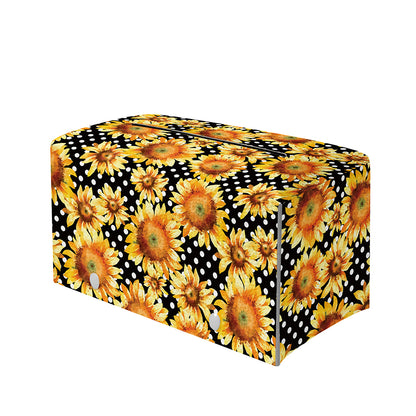 Watercolor Polka Dot Sunflower Print Leather Tissue Box Cover
