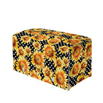Watercolor Polka Dot Sunflower Print Leather Tissue Box Cover
