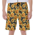 Watercolor Polka Dot Sunflower Print Men's Beach Shorts