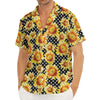 Watercolor Polka Dot Sunflower Print Men's Deep V-Neck Shirt