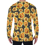 Watercolor Polka Dot Sunflower Print Men's Long Sleeve T-Shirt