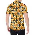 Watercolor Polka Dot Sunflower Print Men's Shirt