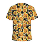 Watercolor Polka Dot Sunflower Print Men's Sports T-Shirt