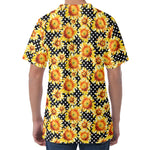 Watercolor Polka Dot Sunflower Print Men's Velvet T-Shirt