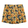 Watercolor Polka Dot Sunflower Print Mesh Shorts