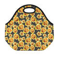 Watercolor Polka Dot Sunflower Print Neoprene Lunch Bag