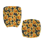 Watercolor Polka Dot Sunflower Print Office Chair Cover