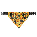 Watercolor Polka Dot Sunflower Print Over The Collar Dog Bandana