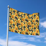 Watercolor Polka Dot Sunflower Print Polyester Flag