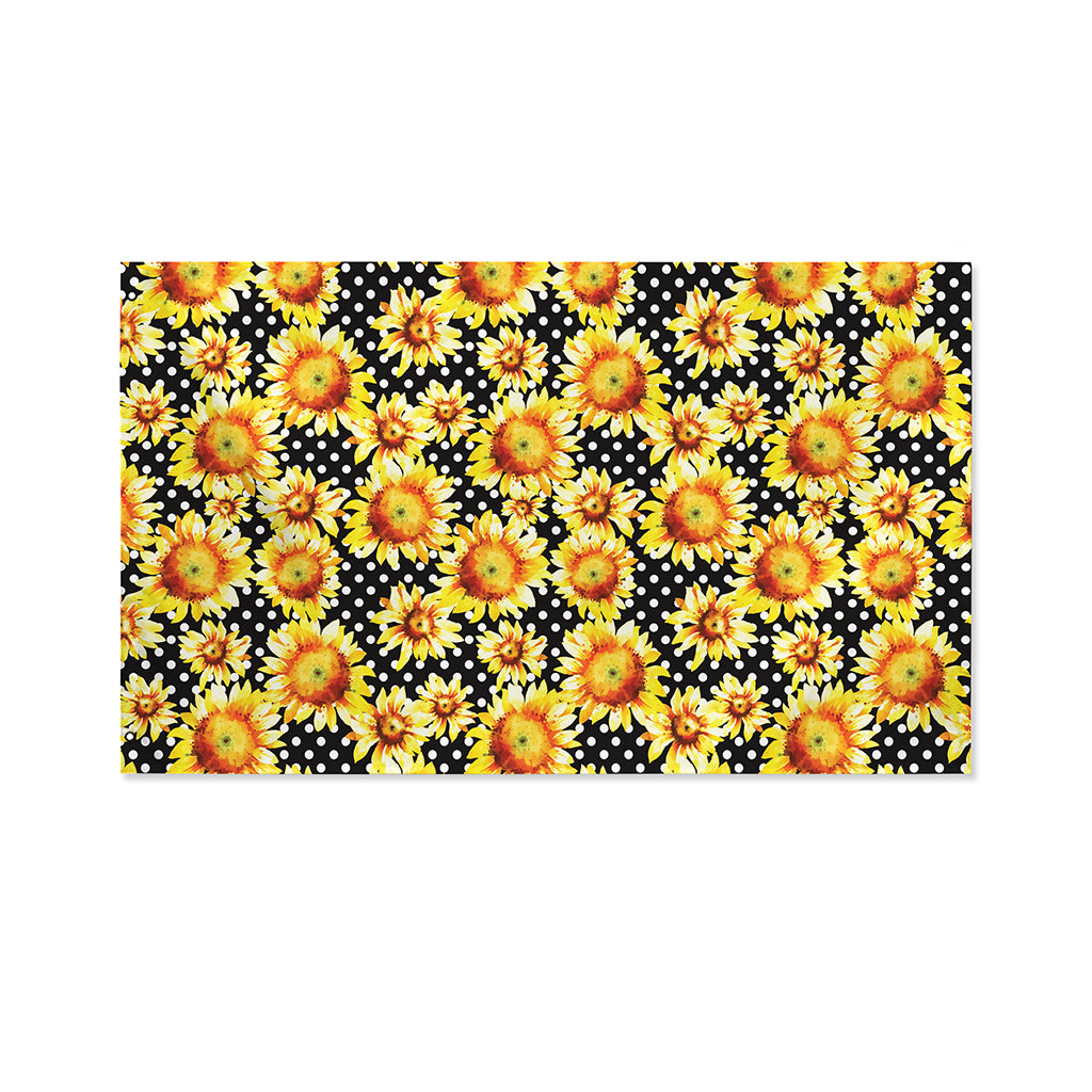 Watercolor Polka Dot Sunflower Print Polyester Flag