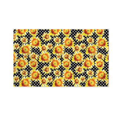 Watercolor Polka Dot Sunflower Print Polyester Flag