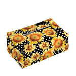 Watercolor Polka Dot Sunflower Print Rectangle Tissue Box Cover