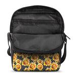 Watercolor Polka Dot Sunflower Print Rectangular Crossbody Bag