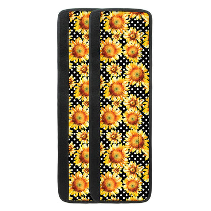 Watercolor Polka Dot Sunflower Print Refrigerator Handle Covers