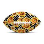 Watercolor Polka Dot Sunflower Print Rugby Ball