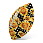 Watercolor Polka Dot Sunflower Print Rugby Ball