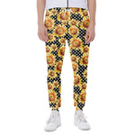 Watercolor Polka Dot Sunflower Print Scuba Joggers