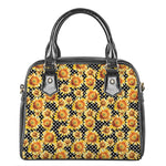 Watercolor Polka Dot Sunflower Print Shoulder Handbag