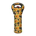 Watercolor Polka Dot Sunflower Print Single Neoprene Wine Tote