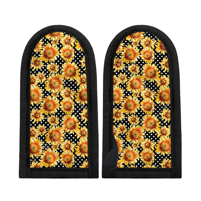 Watercolor Polka Dot Sunflower Print Skillet Handle Cover