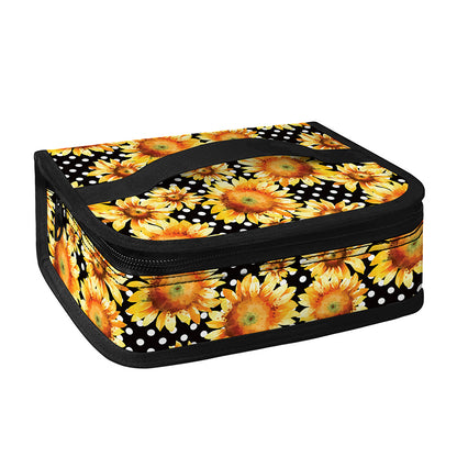 Watercolor Polka Dot Sunflower Print Small Lunch Bag