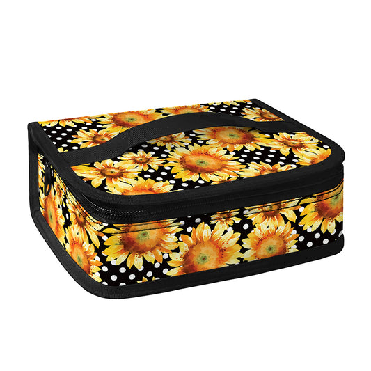 Watercolor Polka Dot Sunflower Print Small Lunch Bag