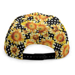 Watercolor Polka Dot Sunflower Print Snapback Cap