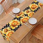 Watercolor Polka Dot Sunflower Print Table Runner