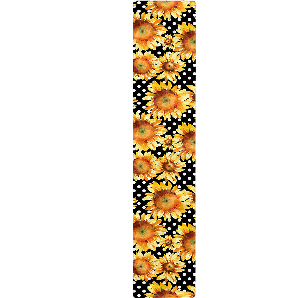 Watercolor Polka Dot Sunflower Print Table Runner
