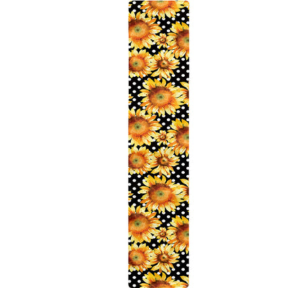 Watercolor Polka Dot Sunflower Print Table Runner