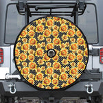 Watercolor Polka Dot Sunflower Print Tire Cover With Camera Hole