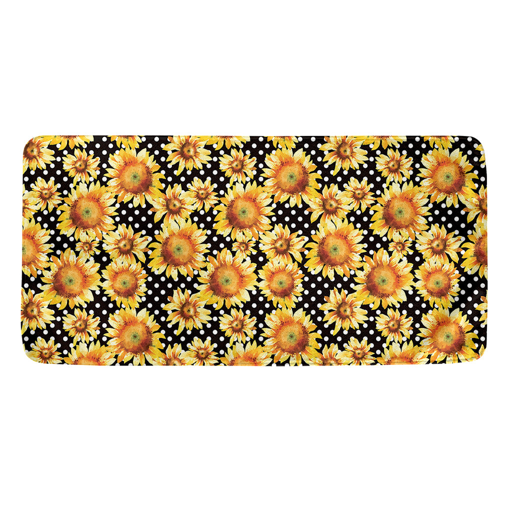 Watercolor Polka Dot Sunflower Print Towel