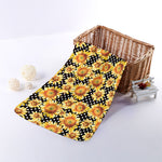 Watercolor Polka Dot Sunflower Print Towel