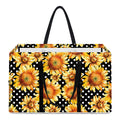 Watercolor Polka Dot Sunflower Print Utility Tote Bag