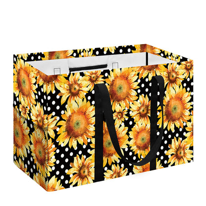 Watercolor Polka Dot Sunflower Print Utility Tote Bag