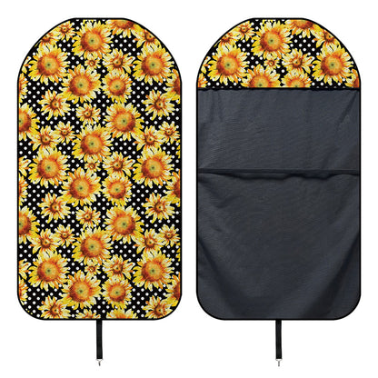 Watercolor Polka Dot Sunflower Print Waterproof Car Seat Cover