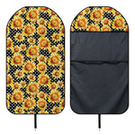 Watercolor Polka Dot Sunflower Print Waterproof Car Seat Cover