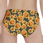 Watercolor Polka Dot Sunflower Print Women's Panties