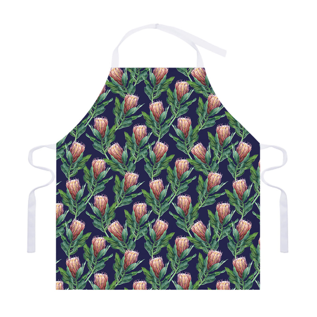 Watercolor Protea Pattern Print Adjustable Apron