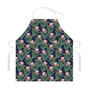 Watercolor Protea Pattern Print Adjustable Apron